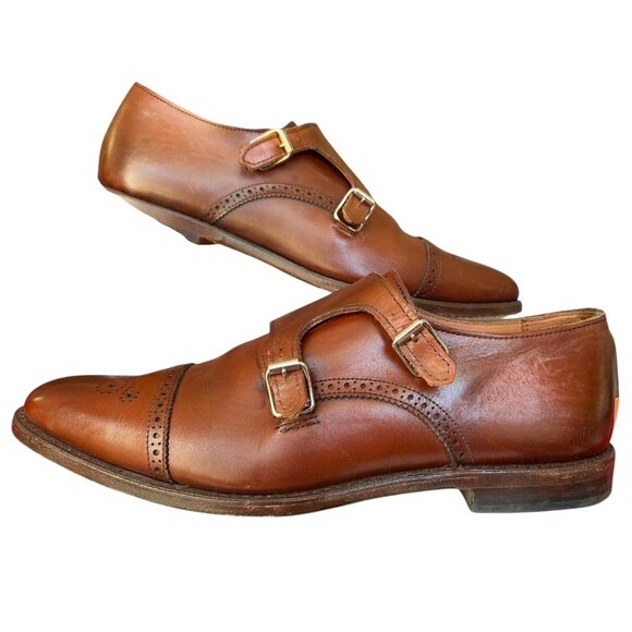 Allen Edmonds St Johns Double Monk Strap Cap Toe Shoes Brown Leather Mens 11 B main image 14